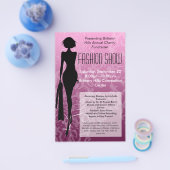 Mode Show Flyer, roze Silhouette Swirl Flyer (Enkel)