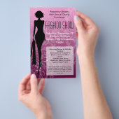 Mode Show Flyer, roze Silhouette Swirl Flyer (Hand)
