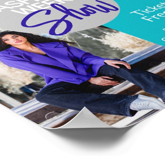 mode show kleding evenement wasmachine verkoopflye poster (Hoek)