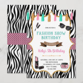 Mode show maakt verjaardagsuitnodiging op kaart (Voorkant / Achterkant)