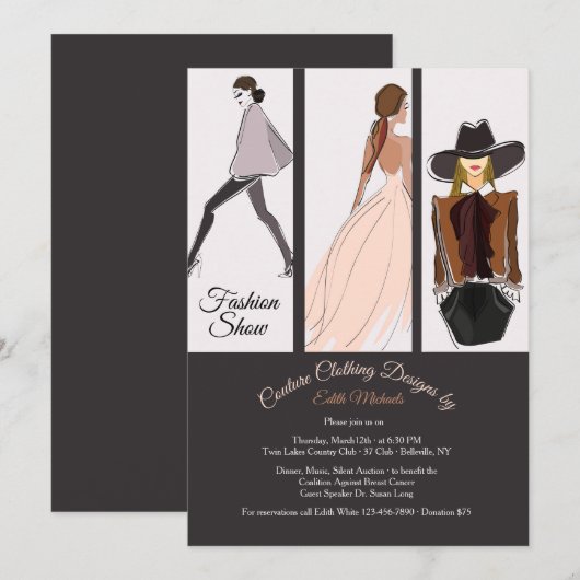 Mode Show Uitnodiging (Voorkant / Achterkant)