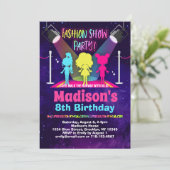 Mode Show Verjaardagsfeest Kaart (Staand voorkant)