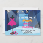 Mode show verjaardaguitnodiging kaart (Voorkant)