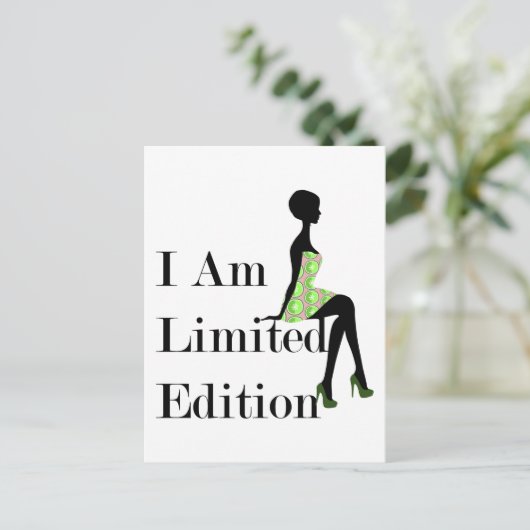 Mode Silhouette I Am Limited Edition Quote Briefkaart (Staand voorkant)