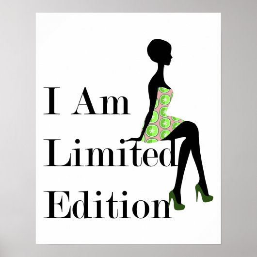 Mode Silhouette I Am Limited Edition Quote Poster (Voorkant)
