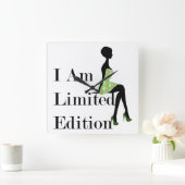 Mode Silhouette I Am Limited Edition Quote Vierkante Klok (Huis)