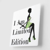 Mode Silhouette I Am Limited Edition Quote Vierkante Klok (Hoek)
