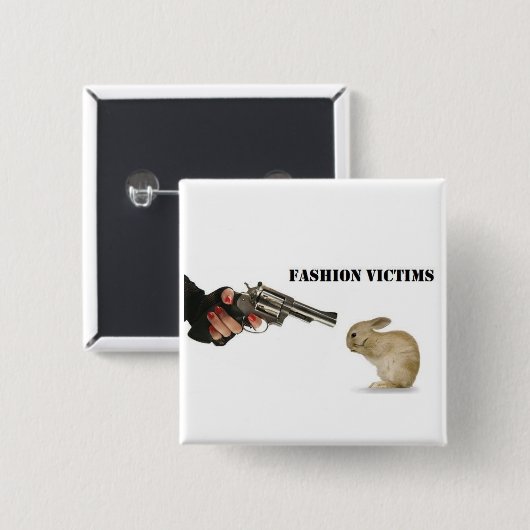 Mode slachtoffers vierkante button 5,1 cm (Voorkant /achterkant)