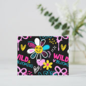 Mode Smiley Bloem Graffiti Patroon Briefkaart (Staand voorkant)