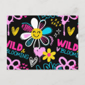 Mode Smiley Bloem Graffiti Patroon Briefkaart (Voorkant)