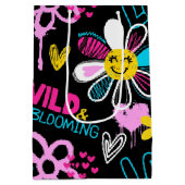 Mode Smiley Bloem Graffiti Patroon Medium Cadeauzakje (Achterkant)