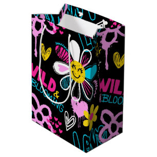 Mode Smiley Bloem Graffiti Patroon Medium Cadeauzakje