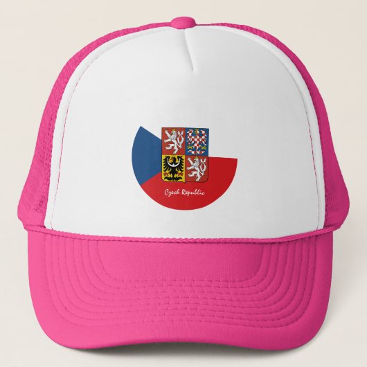 Mode/sport Tsjechische vlag, Emblem & Tsjechische  Trucker Pet (Voorkant)