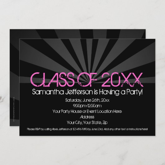 Mode Spotlight Graduation Party Uitnodigingen (Voorkant / Achterkant)