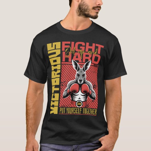 Mode Stijl Kangoeroe Bokser Kunstontwerp T-shirt (Voorkant)