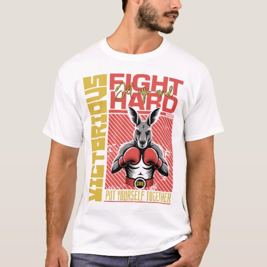 Mode Stijl Kangoeroe Bokser Kunstontwerp T-shirt (Voorkant)