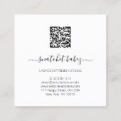 Mode Stijllijst Event Dress QR Code Logo Black Vierkante Visitekaartje (Achterkant)