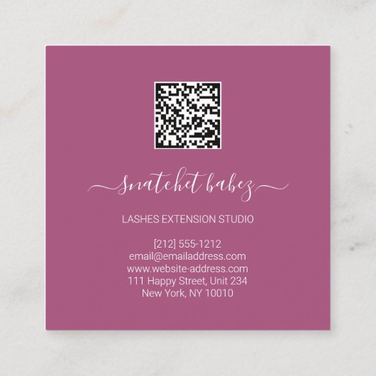 Mode Stijllijst Event Dress QR Code Logo Glitter Vierkante Visitekaartje (Achterkant)