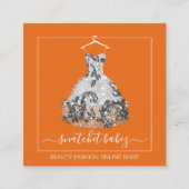 Mode Stijllijst Gebeurtenisafdruk QR Code Logo gri Vierkante Visitekaartje (Voorkant)