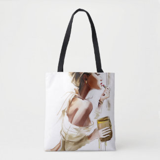 Mode: Stijlvol hedendaags portret. Tote Bag