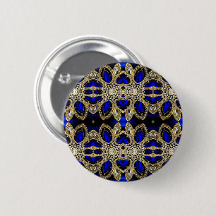 mode stijlvol turquoise gold zilver royal blue ronde button 5,7 cm