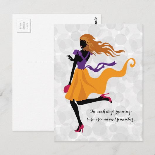 Mode stijlvolle heldere silhouette ilustratie briefkaart (Voorkant / Achterkant)