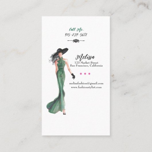 Mode Stijlvolle Visitekaartjes (Achterkant)