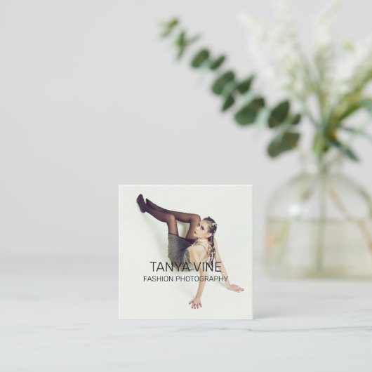 Mode Studio Fotograaf Professioneel Vierkante Visitekaartje (Staand voorkant)