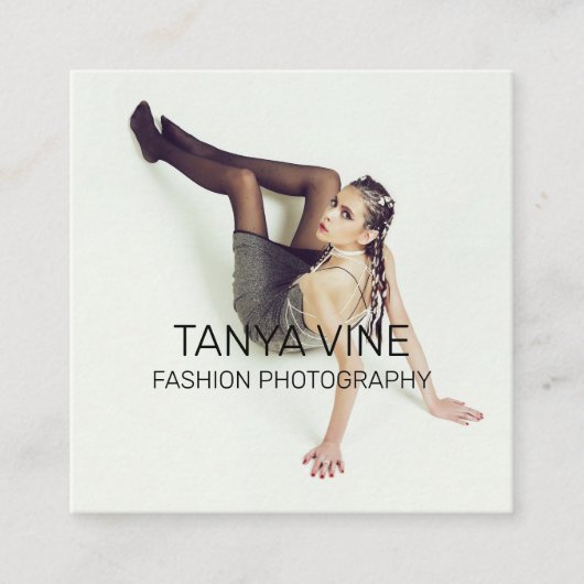Mode Studio Fotograaf Professioneel Vierkante Visitekaartje (Voorkant)
