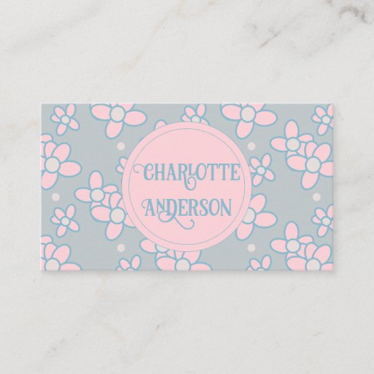 Mode Stylist Boho Retro Floral Visitekaartje (Voorkant)