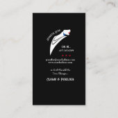 Mode stylist dame met gestript Pet Visitekaartje (Achterkant)