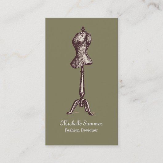 Mode Stylist Designer Business Card Template Visitekaartje (Voorkant)