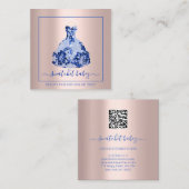 Mode Stylist Event Dress QR Code RackRoyal Vierkante Visitekaartje (Voorkant / Achterkant)