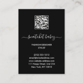 Mode stylist Gold Glitter Logo QR Roos Visitekaartje (Achterkant)
