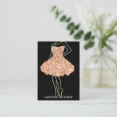 Mode stylist Gold Glitter Logo QR Roos Visitekaartje (Staand voorkant)