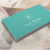 Mode Stylist Monogram Turquoise QR Code Visitekaartje