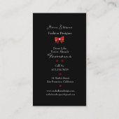 Mode Stylist Silver Stiletto met Red Bow Visitekaartje (Achterkant)