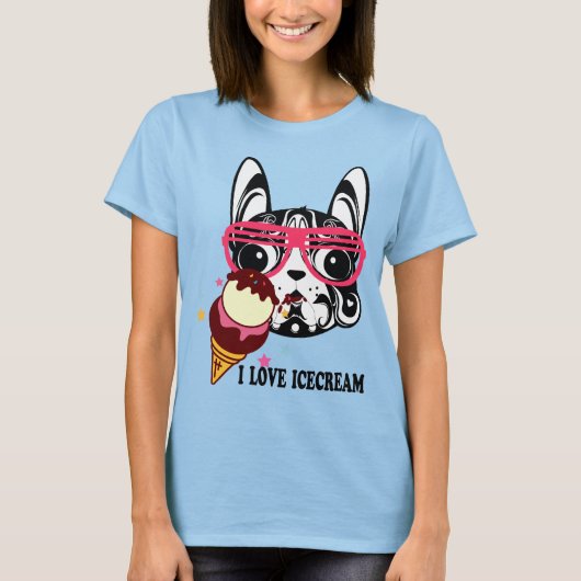 mode T-shirt met doggy dog icecream puppystyle (Voorkant)