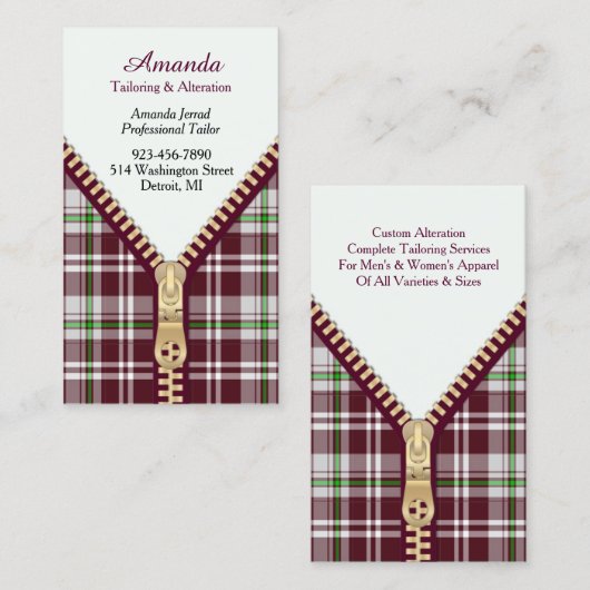 Mode Tailoring Visitekaartje (Voorkant / Achterkant)
