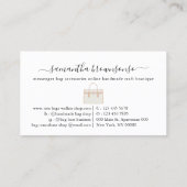 Mode tas accessoires online handgemaakt visitekaartje (Achterkant)