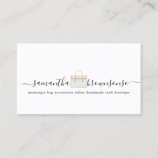 Mode tas accessoires online handgemaakt visitekaartje (Voorkant)