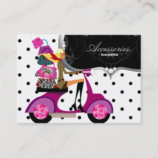 Mode Tas Scooter Meisje Visitekaartje (Voorkant)