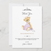 Mode teddybeer kleine dame Dank je wel Kaart (Voorkant)