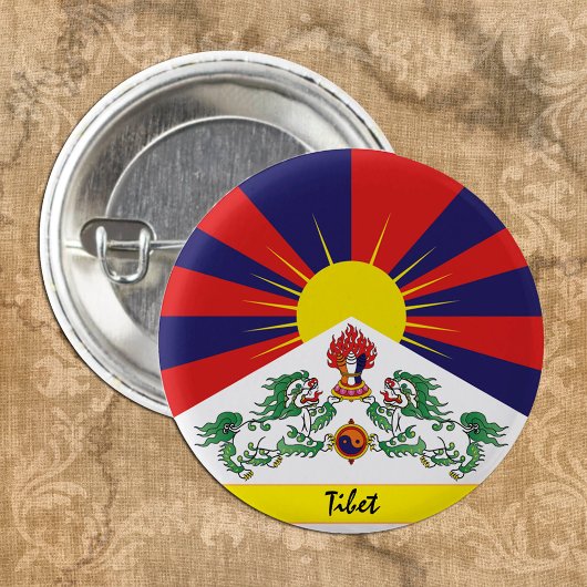 Mode Tibet en Tibetaanse vlag Ronde Button 3,2 Cm