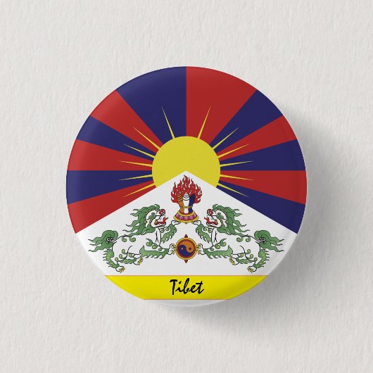 Mode Tibet en Tibetaanse vlag Ronde Button 3,2 Cm (Voorkant)