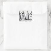 Mode tijdens de Tudor-periode Vierkante Sticker (Tas)