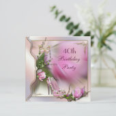 Mode toont magnolia Butterfly 40th Birthday Kaart (Staand voorkant)