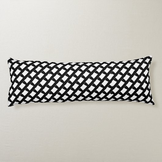 mode trend wit en wit en zwart patroon lichaamskussen (Achterkant)