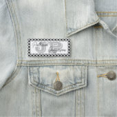 Mode Trend Zwart-wit Mesh Border Monogram Naamplaatje (In situ)