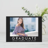 Mode Trendy Afstuderen Foto aankondiging (Staand voorkant)